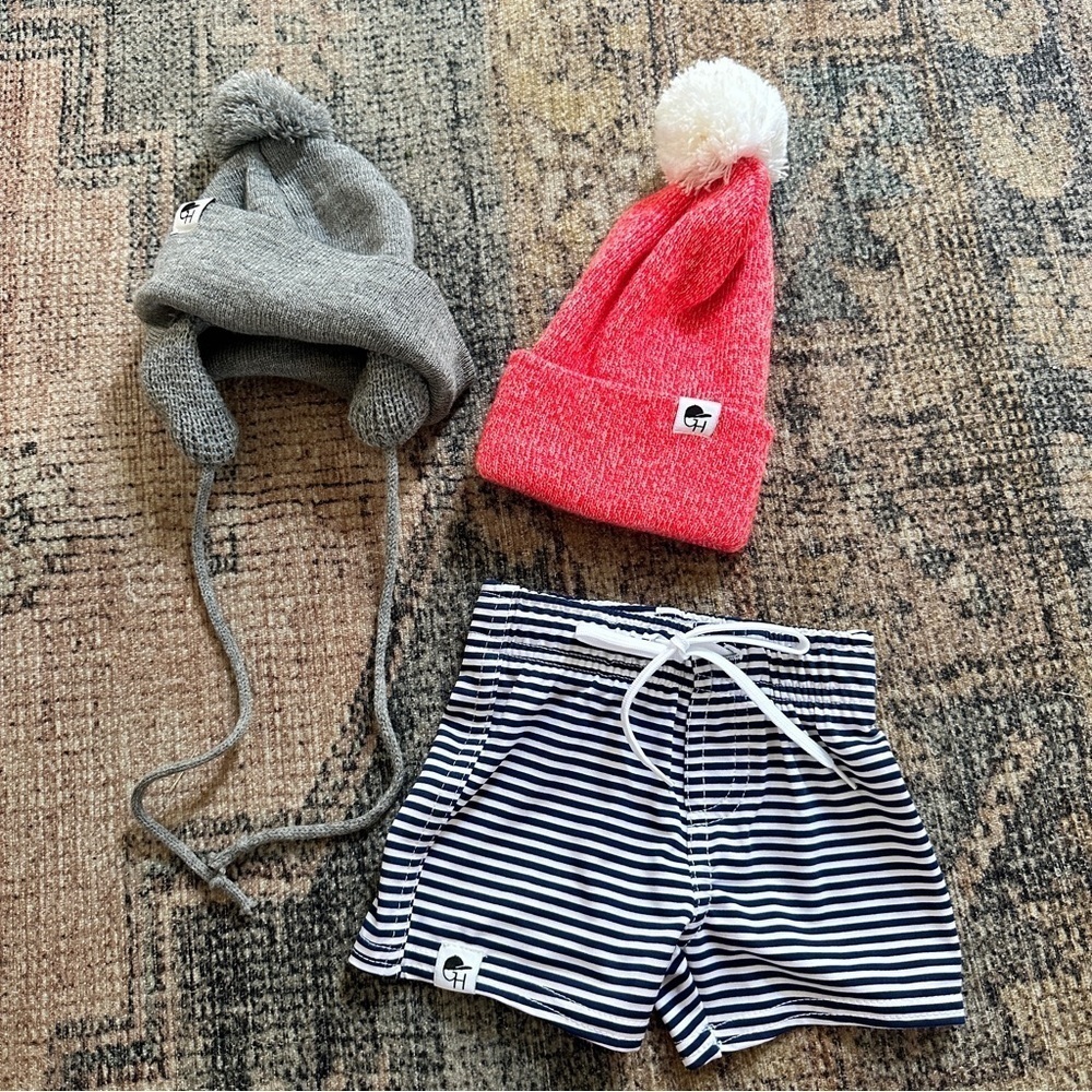 George Hats Swim and Hat Bundle sz XS (1mo - 6mo)